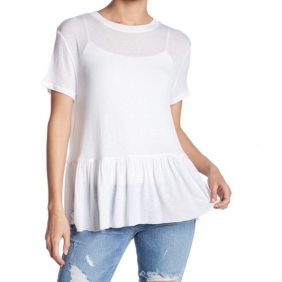 ABOUND White Peplum Tee! Size M. - Picture 6 of 6